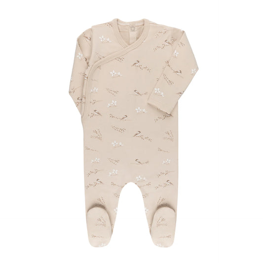 Tan Vintage Birds Footie