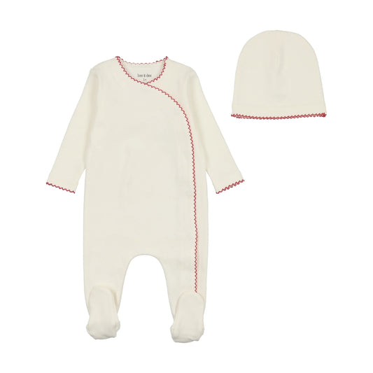 Color Stitch Wrap Footie Set