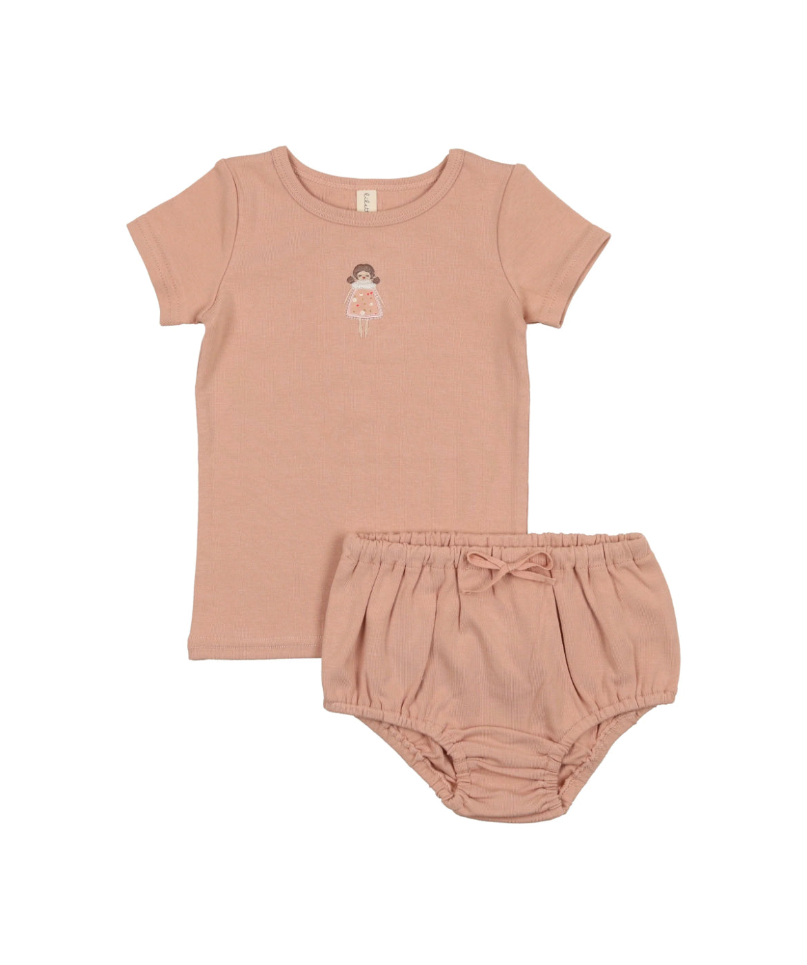 Pink Embroidered Doll Bloomer Set