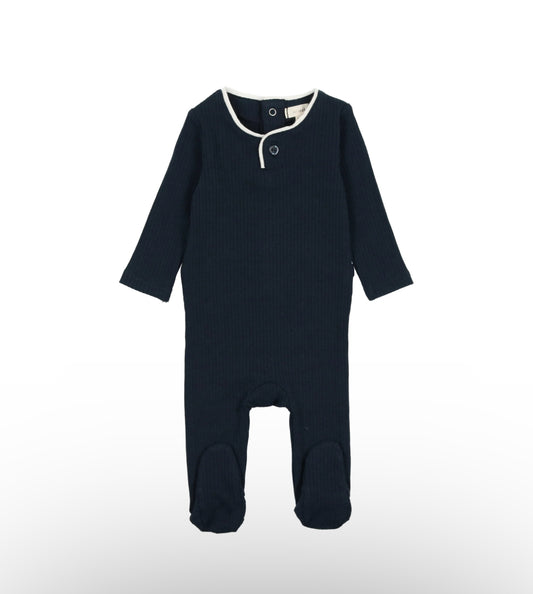 Navy Ribbed Footie
