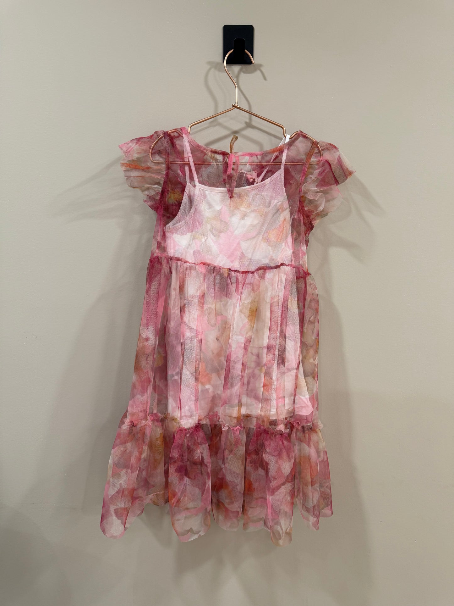 Multicolor Mesh Overlay Dress