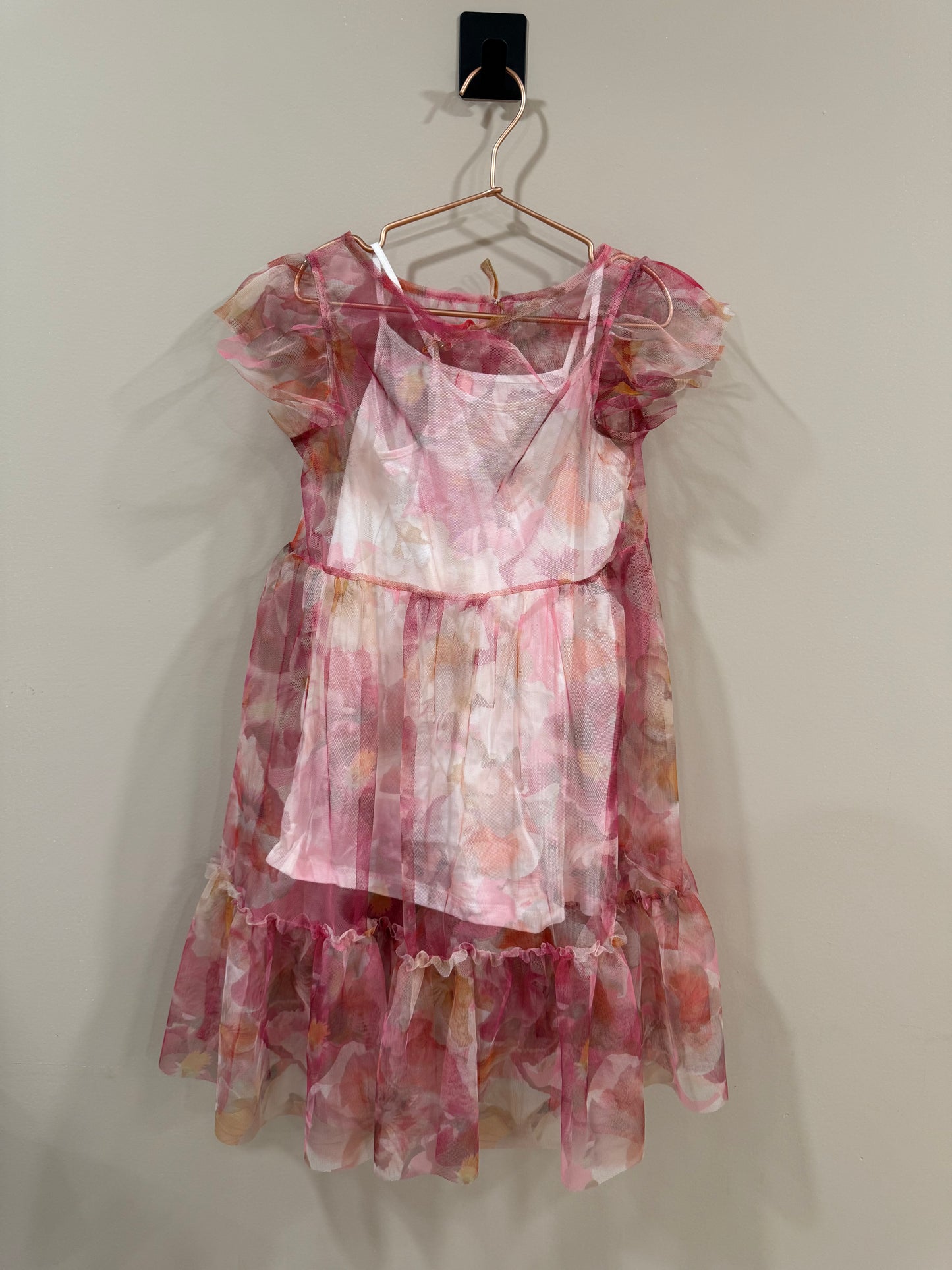 Multicolor Mesh Overlay Dress