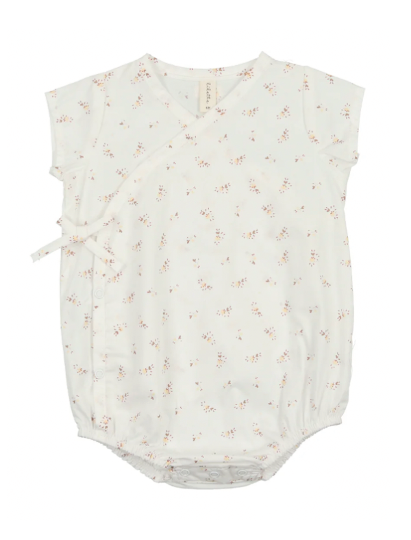 Petit Pink Printed Wrap Romper